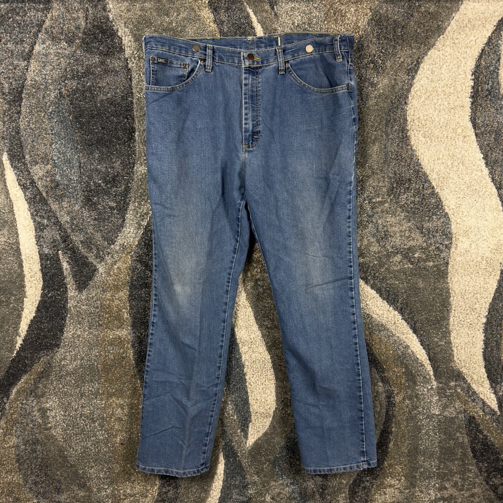 Lee Mens Regular Fit Straight Leg Jeans Medium Wash Blue Denim 37x33 Classic